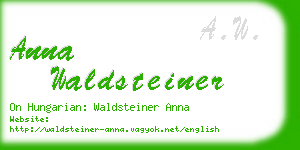 anna waldsteiner business card